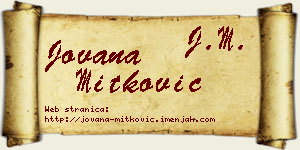Jovana Mitković vizit kartica